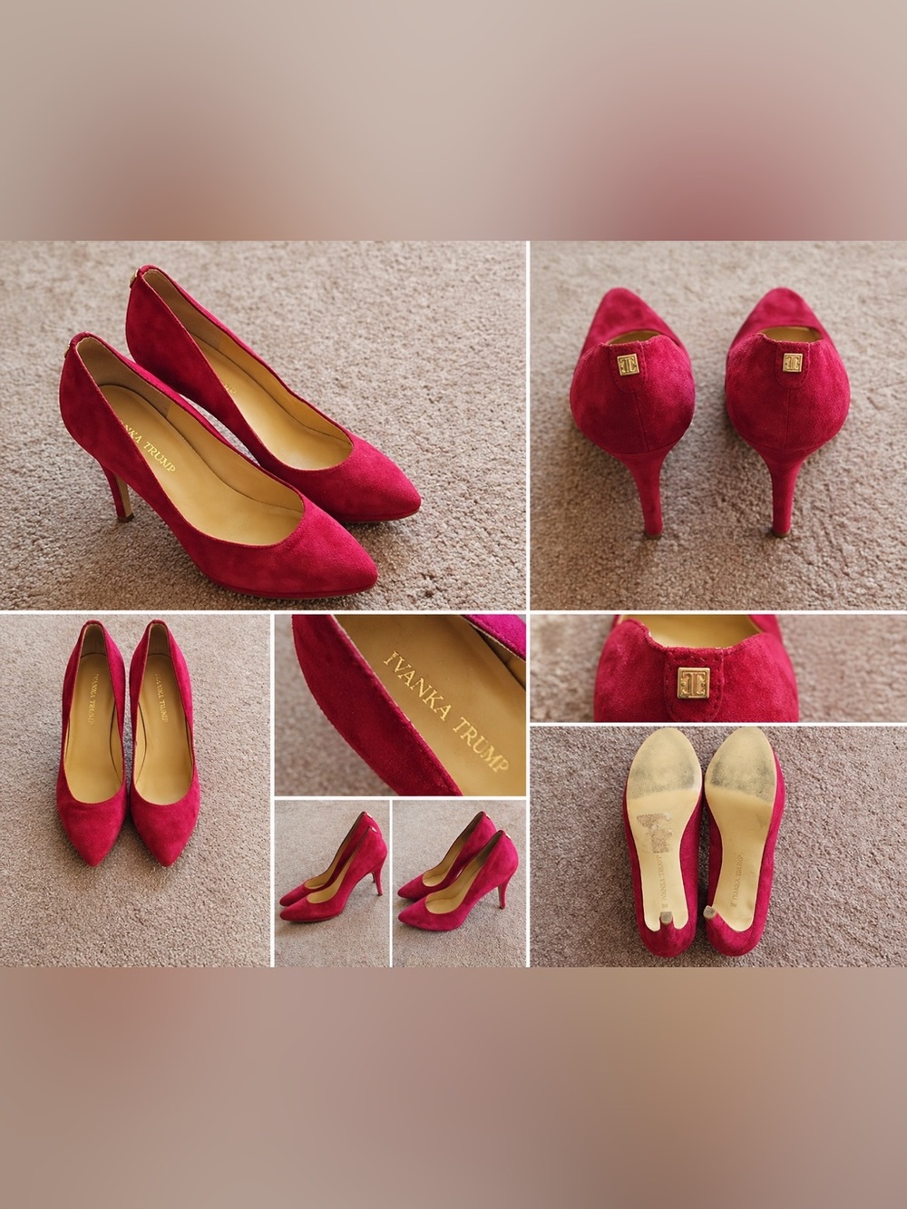 Ivanka Trump Fuchsia Suede Pointed Toe Heels